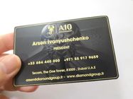 Brass Material Matte Black Metal Business Cards With Laser Engrave Gold Logo