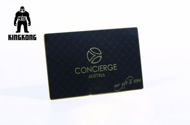 Rectangle Metal Gold Medal / CR80 Plated Matte Black Business Card With Etching Logo