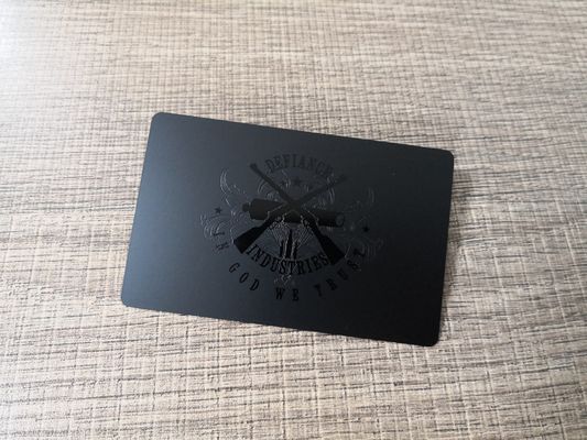 0.76MM Thickness Metal Business Card Steel Etched Glossy UV Spot Printing