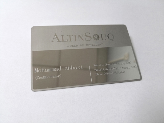 Customized Logo Engraved Metal Business Cards Personalized Mirror Surface