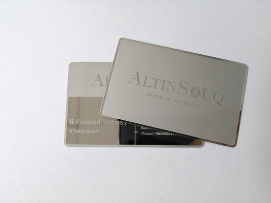 Customized Logo Engraved Metal Business Cards Personalized Mirror Surface