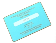 Smooth Velvet Print Logo Metal Membership Card Blue Laser Member Name