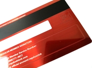 Steel Red Brushed Credit Card With Hico Magnetic Stripe Signature