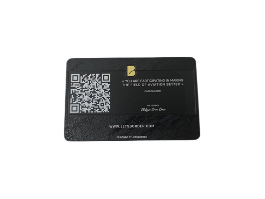 Etch Logo Plated Matte Black 85x54mm Metal Brass Business Cards