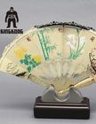 Hand Held  Ornament Metal Folding Fan  , Handicrafts Oriental Folding Fan  Silkscreen Printing