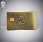 Laser Cut Gold Silver Metal Membership Card with Ic Contact Chip Diamond Inlay