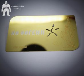 Blank Customized Shiny Gold Metal Business Card Hollow Out Etch Logo