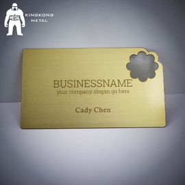 Blank Customized Shiny Gold Metal Business Card Hollow Out Etch Logo