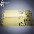Blank Customized Shiny Gold Metal Business Card Hollow Out Etch Logo