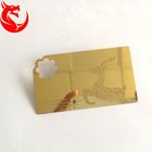 Laser Cut Anodized Gold Business Cards With Mirror On Back 0.3mm 0.5mm Thickness