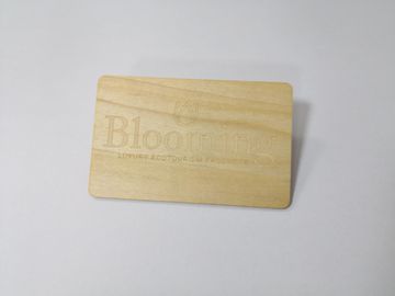 CR80 Credit Card Size Wood Business Member Card With NFC IC 13.56MHZ Chip