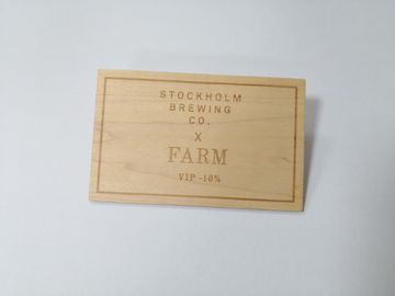 CR80 Credit Card Size Wood Business Member Card With NFC IC 13.56MHZ Chip