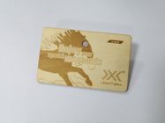 CR80 Credit Card Size Wood Business Member Card With NFC IC 13.56MHZ Chip