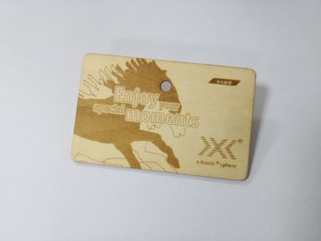 CR80 Credit Card Size Wood Business Member Card With NFC IC 13.56MHZ Chip