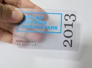 Custom Made Matt Transparent PVC Business Cards With Emboss Gold / Silver Number