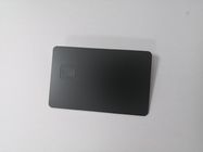 Custom 0.8mm Plain Matte Black Metal Bank Card With Contact Chip Hole