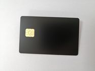 SLE4428 Big Contact Chip Matte Black Metal Business Cards With 9mm Magnetic Stripe