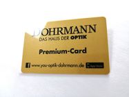 Eco Custom Printed PVC Cards With Silkscreen Gold Metallic Finish Serial Number Signature