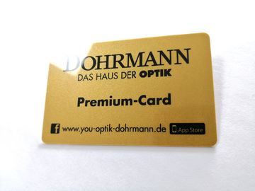 Eco Custom Printed PVC Cards With Silkscreen Gold Metallic Finish Serial Number Signature