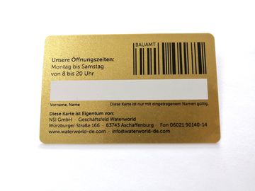 Eco Custom Printed PVC Cards With Silkscreen Gold Metallic Finish Serial Number Signature