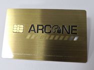 Metal Gold Small Contact IC Chip Bank Card With Magnetic Stripe Signature Panel