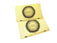 Single Side Metal Membership Card Stainless Steel Plated Gold Cut Thru Logo Etch Text Silkscreen Print Color