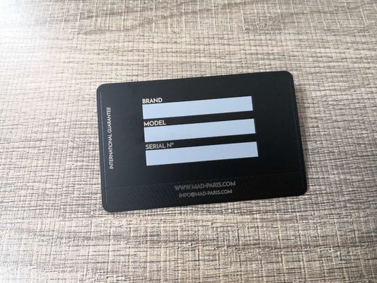 Debossed Black 89*51mm Metal Business Card Offset Printing