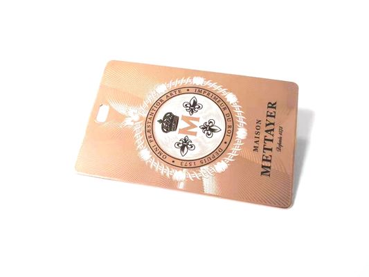 Rose Gold 85*54mm Metal Business Cards Custom Printing