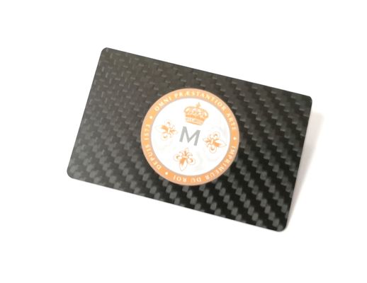 Carbon Fibre Black Card Silkscreen Printing Logo 85x54x0.5mm