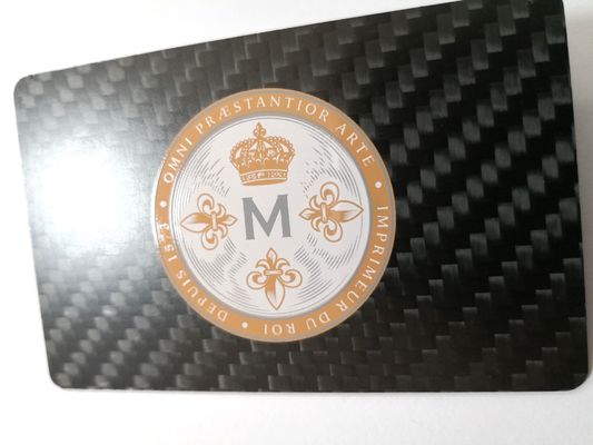 Carbon Fibre Black Card Silkscreen Printing Logo 85x54x0.5mm