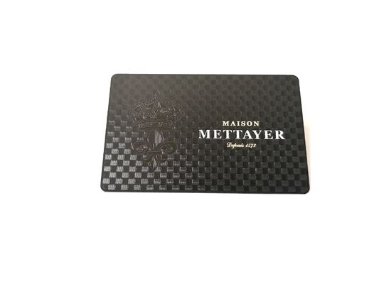 Carbon Fibre OEM 85x54mm Metal Plain Black Business Cards