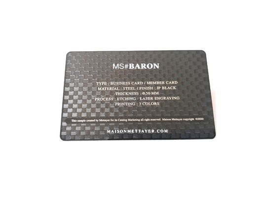 Carbon Fibre OEM 85x54mm Metal Plain Black Business Cards