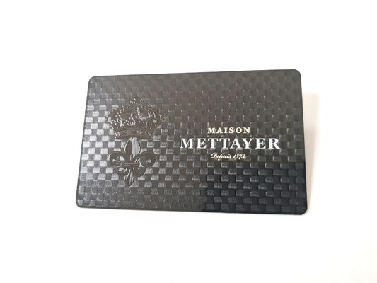 Carbon Fibre OEM 85x54mm Metal Plain Black Business Cards