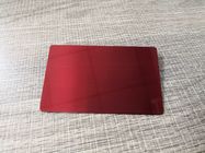 Glossy 0.8mm Plain Red Brushed Metal Bank Card Small Chip For Supermarket