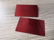 Glossy 0.8mm Plain Red Brushed Metal Bank Card Small Chip For Supermarket
