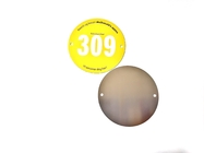 2 Holes Metal Label Plates Customized Metal Logo Tag 70mm Diameter