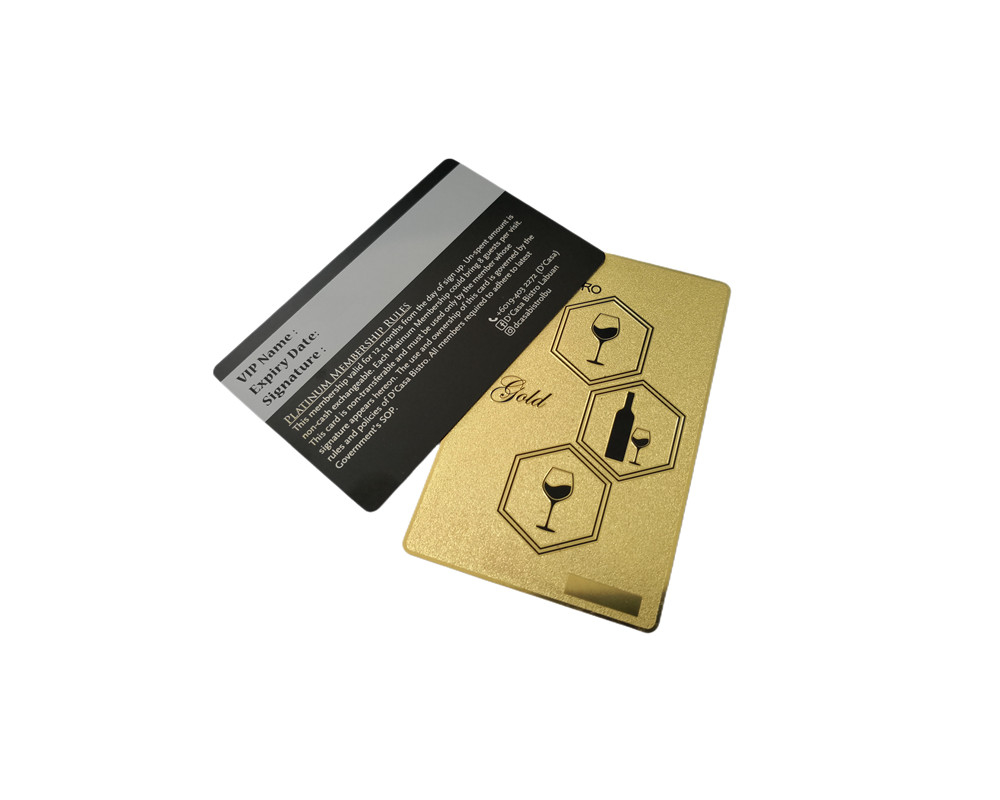 Metal Black Gold Frosted Vip Member Gift Card Signature Customise