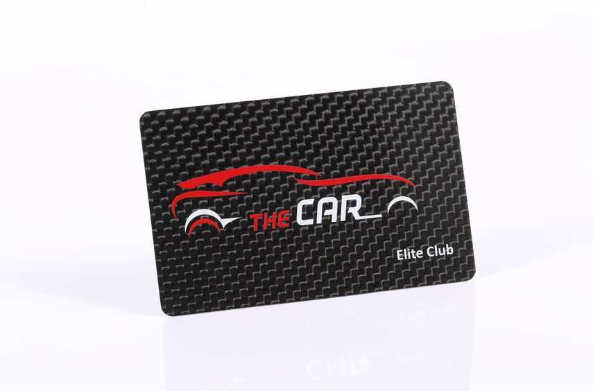 Scratch Resistant Black PVC Business Cards , 85x54x0.5mm Carbon Fiber Member Cards