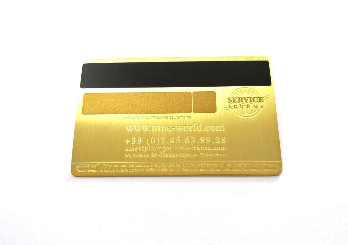 Custom 0.8mm Metal Bank Card With SLE4442 Contact Chip Magnetic Stripe