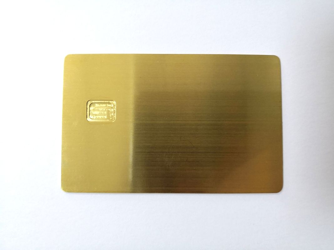 Gold Brushed Small Chip Slot 0.8mm Metal Membership Card