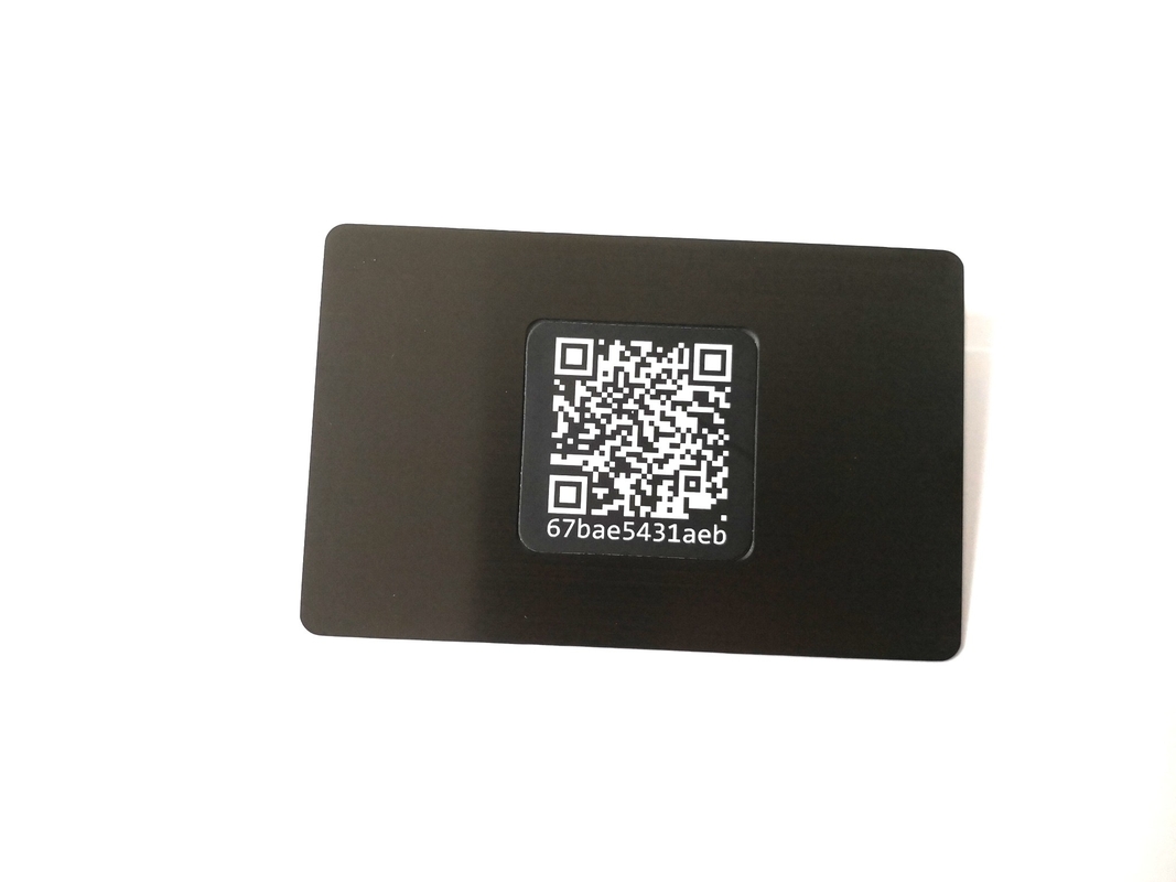 Smart Writable NFC QR Metal Business ID Card Matt Black Brush Finish